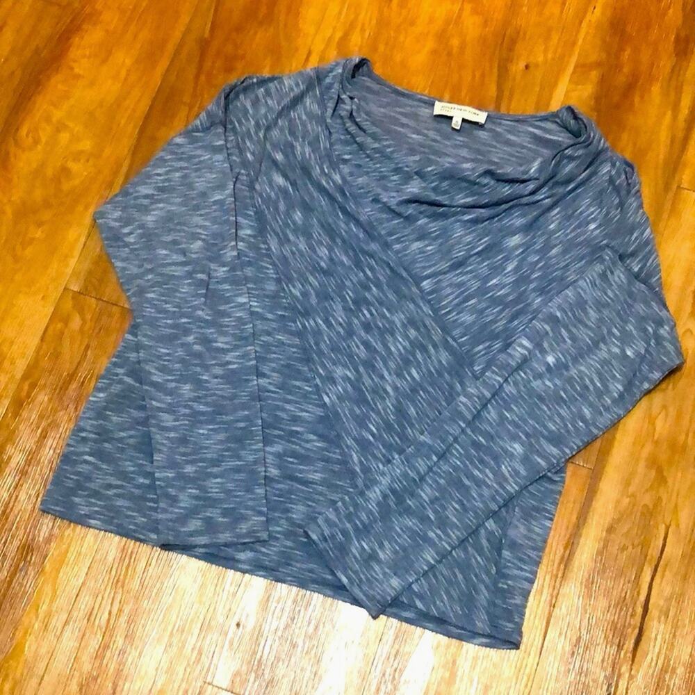 Jones New York Sport Blue and White Melange Cowl Neck Blouse Size XL